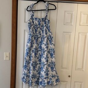 Haute Hippie White Sundress with Blue Floral Print